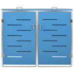 Abri pour deux poubelles 138x77,5x112,5 cm Inox – Image 6