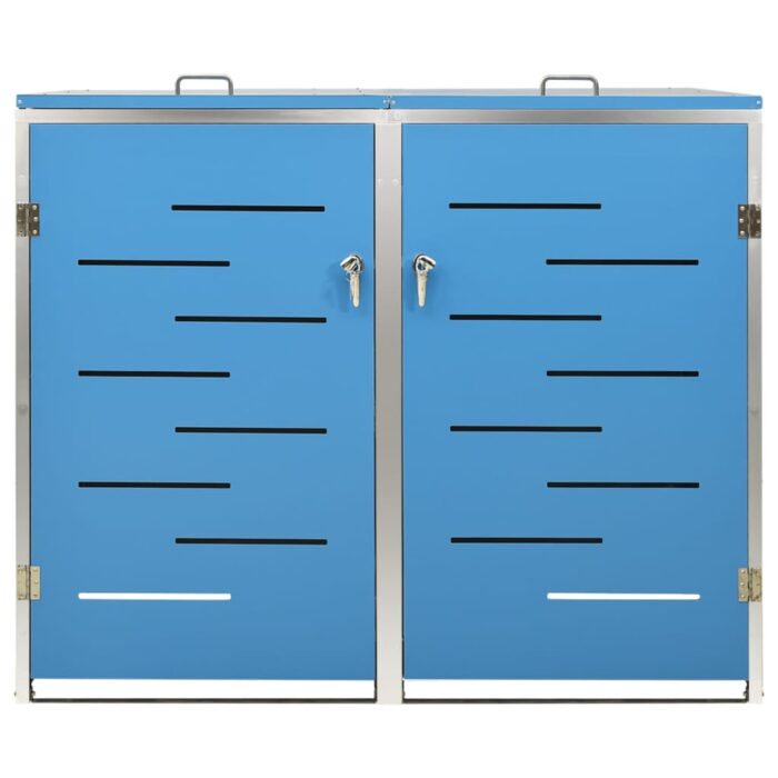 Abri pour deux poubelles 138x77,5x112,5 cm Inox – Image 6