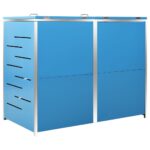 Abri pour deux poubelles 138x77,5x112,5 cm Inox – Image 8