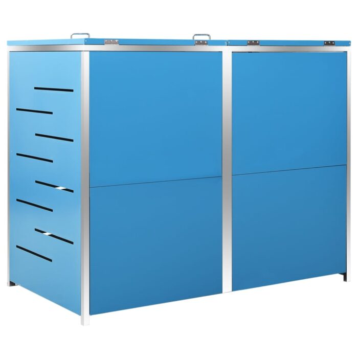 Abri pour deux poubelles 138x77,5x112,5 cm Inox – Image 8