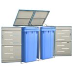 Abri pour deux poubelles 138x77,5x112,5 cm Inox