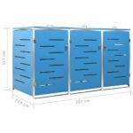 Abri pour trois poubelles 207x77,5x112,5 cm Inox – Image 10