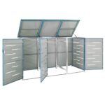 Abri pour trois poubelles 207x77,5x112,5 cm Inox – Image 4