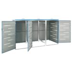 Abri pour trois poubelles 207x77,5x112,5 cm Inox – Image 5