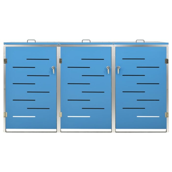 Abri pour trois poubelles 207x77,5x112,5 cm Inox – Image 6