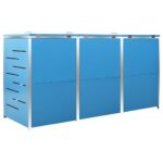 Abri pour trois poubelles 207x77,5x112,5 cm Inox – Image 8