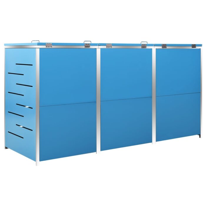 Abri pour trois poubelles 207x77,5x112,5 cm Inox – Image 8