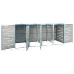 Abri pour quatre poubelles 276,5x77,5x112,5 cm Inox – Image 5