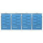 Abri pour quatre poubelles 276,5x77,5x112,5 cm Inox – Image 6