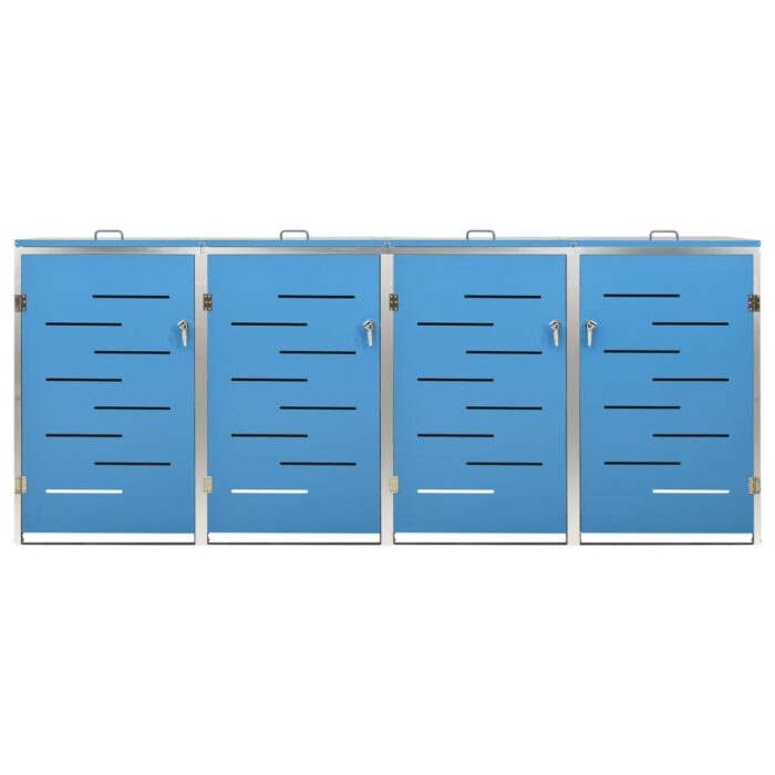 Abri pour quatre poubelles 276,5x77,5x112,5 cm Inox – Image 6