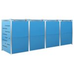 Abri pour quatre poubelles 276,5x77,5x112,5 cm Inox – Image 8