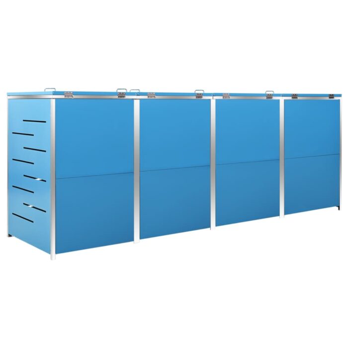 Abri pour quatre poubelles 276,5x77,5x112,5 cm Inox – Image 8