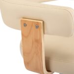 Tabourets de bar lot de 2 crème bois courbé et similicuir – Image 5