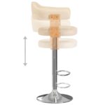 Tabourets de bar lot de 2 crème bois courbé et similicuir – Image 6