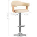 Tabourets de bar lot de 2 crème bois courbé et similicuir – Image 7