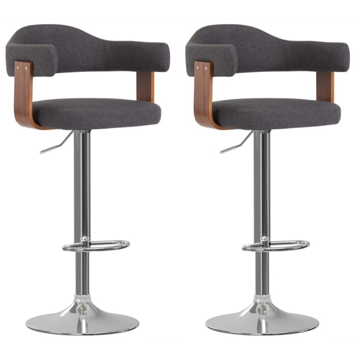 VXL8720286341193_a_en_hd_1.jpg Tabourets de bar lot de 2 gris foncé bois courbé et tissu – Image 1