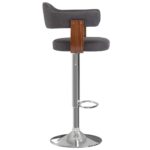 Tabourets de bar lot de 2 gris foncé bois courbé et tissu – Image 3