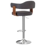 Tabourets de bar lot de 2 gris foncé bois courbé et tissu – Image 4
