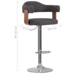 Tabourets de bar lot de 2 gris foncé bois courbé et tissu – Image 7