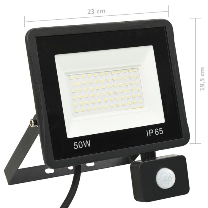 Projecteur à LED avec capteur 50 W Blanc chaud – Image 10