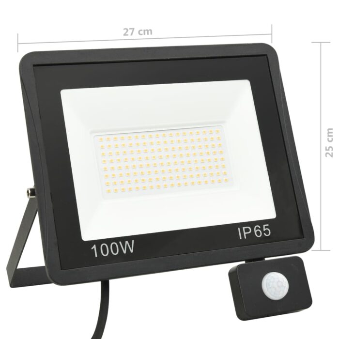 Projecteur à LED avec capteur 100 W Blanc chaud – Image 10