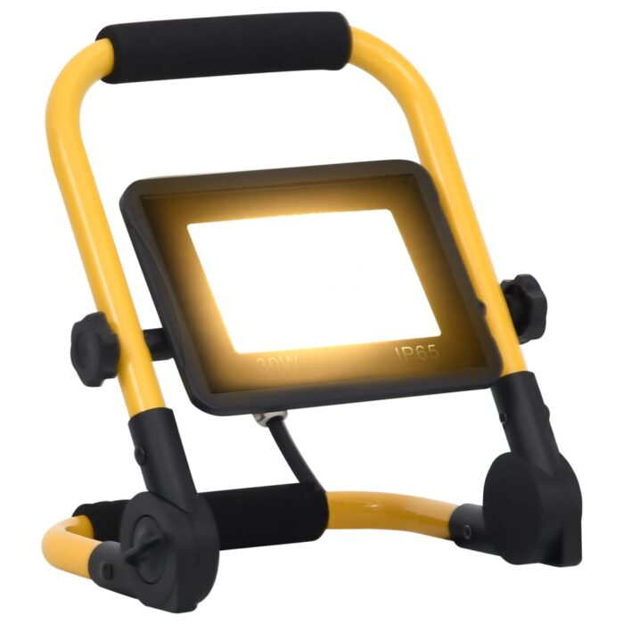 Projecteur à LED avec poignée 30 W Blanc chaud – Image 1