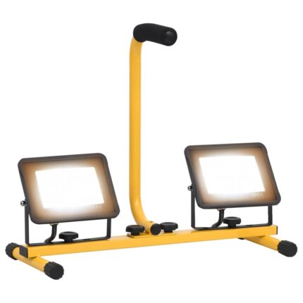 Projecteur à LED avec poignée 2x30 W Blanc chaud