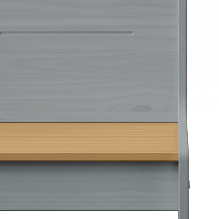 Banc d'angle REINE 151cm marron miel et gris bois de pin solide – Image 3