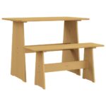 Table à manger avec banc REINE marron miel bois de pin solide
