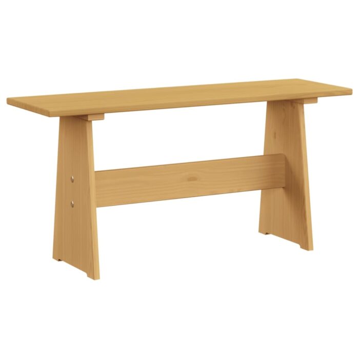 Table à manger avec banc REINE marron miel bois de pin solide – Image 2