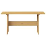 Table à manger avec banc REINE marron miel bois de pin solide – Image 3