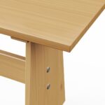 Table à manger avec banc REINE marron miel bois de pin solide – Image 4