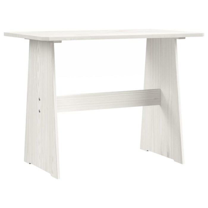 Table à manger avec banc REINE blanc bois de pin solide – Image 2