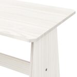 Table à manger avec banc REINE blanc bois de pin solide – Image 4