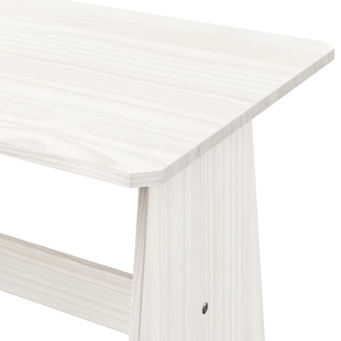 Table à manger avec banc REINE blanc bois de pin solide – Image 4