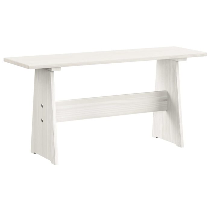 Table à manger avec banc REINE blanc bois de pin solide – Image 5