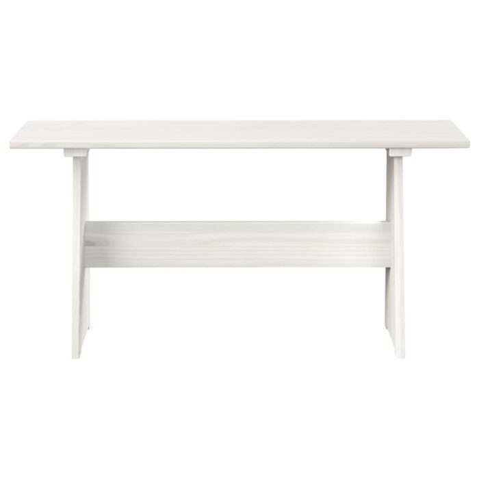 Table à manger avec banc REINE blanc bois de pin solide – Image 6