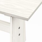 Table à manger avec banc REINE blanc bois de pin solide – Image 7