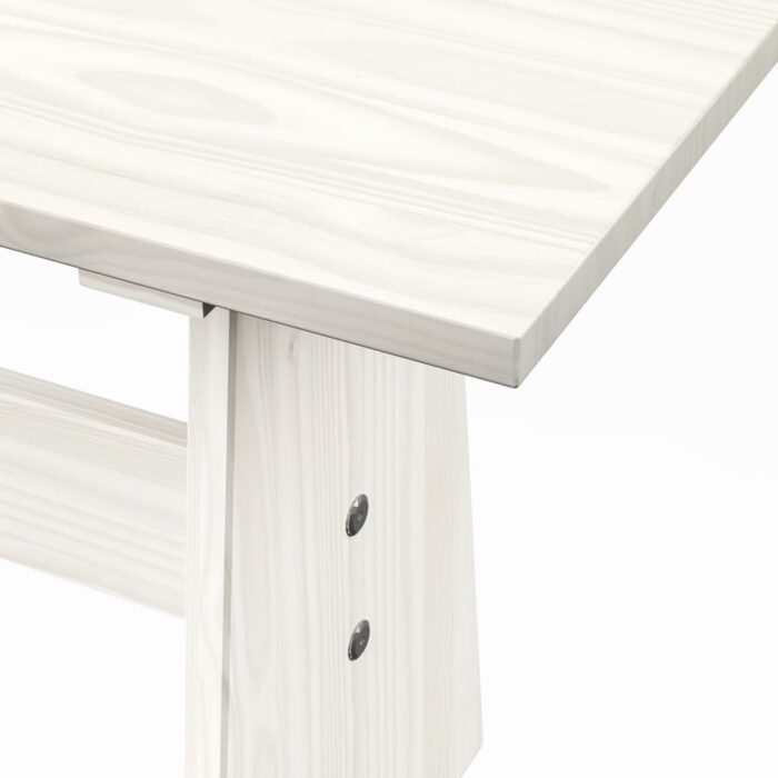 Table à manger avec banc REINE blanc bois de pin solide – Image 7