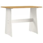 Table à manger et banc REINE marron miel blanc bois pin solide – Image 5