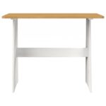 Table à manger et banc REINE marron miel blanc bois pin solide – Image 6