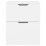 Tables de chevet 2 pcs blanc 40x40x50 cm bois d’ingénierie – Image 2