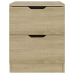 Tables de chevet 2 pcs chêne sonoma 40x40x50 cm bois ingénierie – Image 2