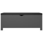 Boîte de rangement et coussin Gris 105x40x45 cm Bois ingénierie – Image 3