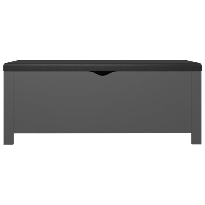 Boîte de rangement et coussin Gris 105x40x45 cm Bois ingénierie – Image 3