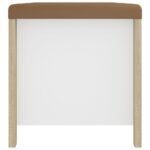Boîte de rangement et coussin Blanc/chêne 105x40x45cm Aggloméré – Image 4