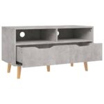 Meuble TV gris béton 90x40x48,5 cm bois d'ingénierie – Image 2