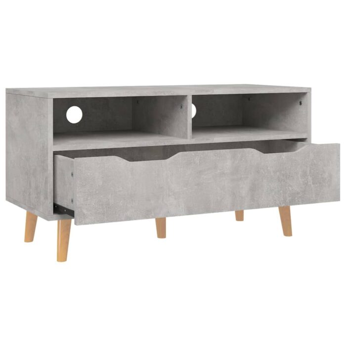 Meuble TV gris béton 90x40x48,5 cm bois d'ingénierie – Image 2