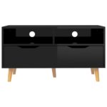 Meuble TV noir brillant 90x40x48,5 cm bois d'ingénierie – Image 3