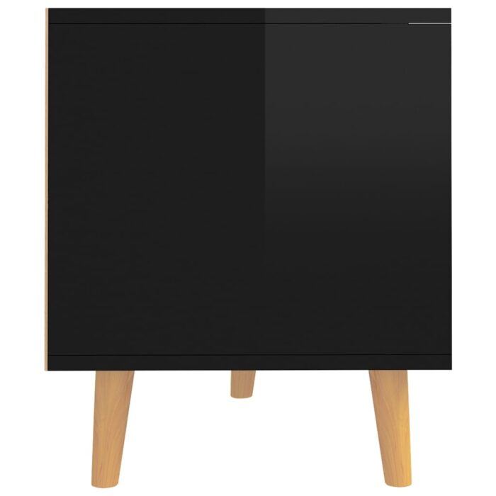 Meuble TV noir brillant 90x40x48,5 cm bois d'ingénierie – Image 4